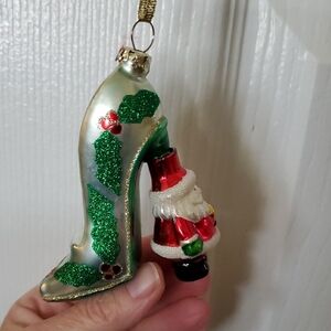 Festive Green and Red High Heel Ornament